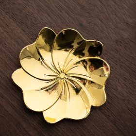 Alloy Tea Cup Insulation Coaster Accessories (Option: Sakura gold)